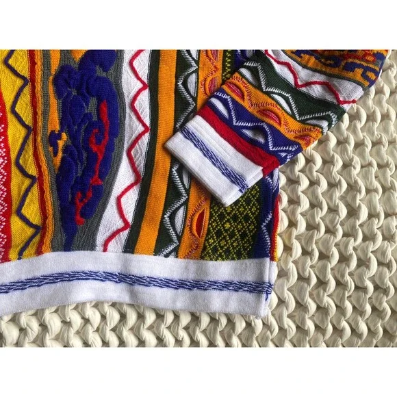 Notorious Coogi Style Sweater 90s Hip Hop Fashion BIG Costume Biggie Smalls 3D - Picture 2 of 13